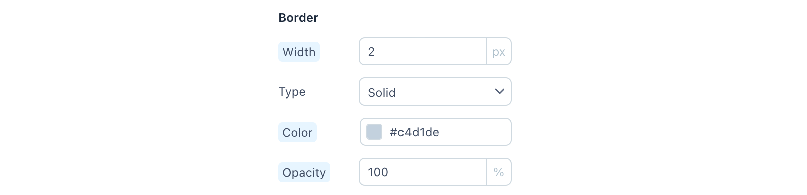 Design token border