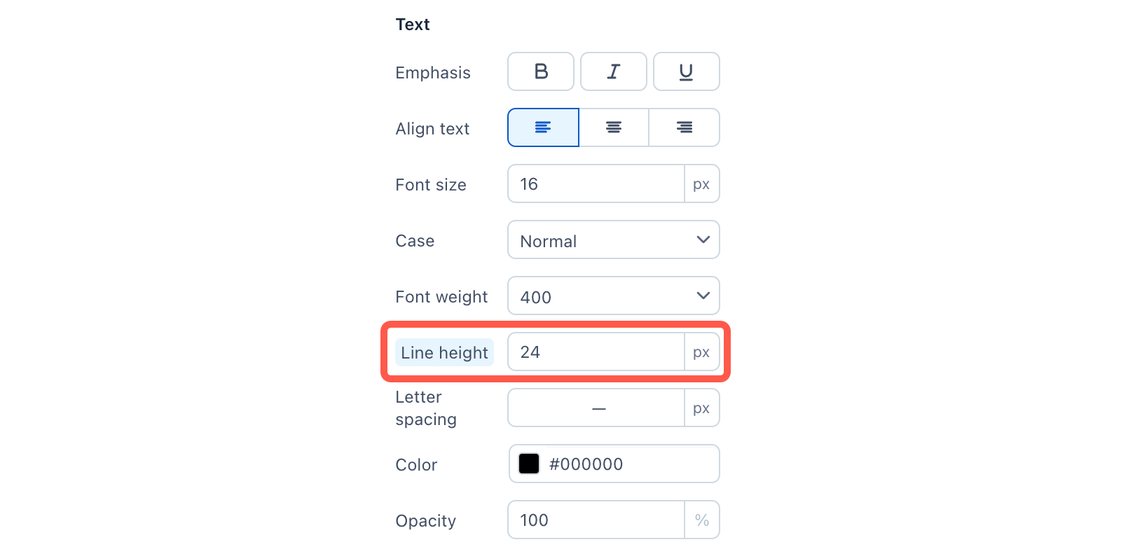 Design token line height